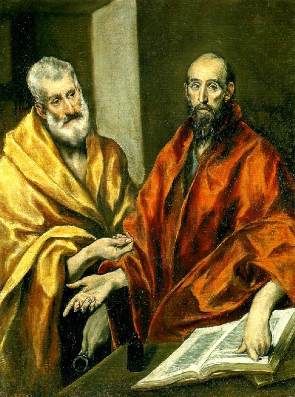 El Greco apostlarna petrus och paulus Norge oil painting art